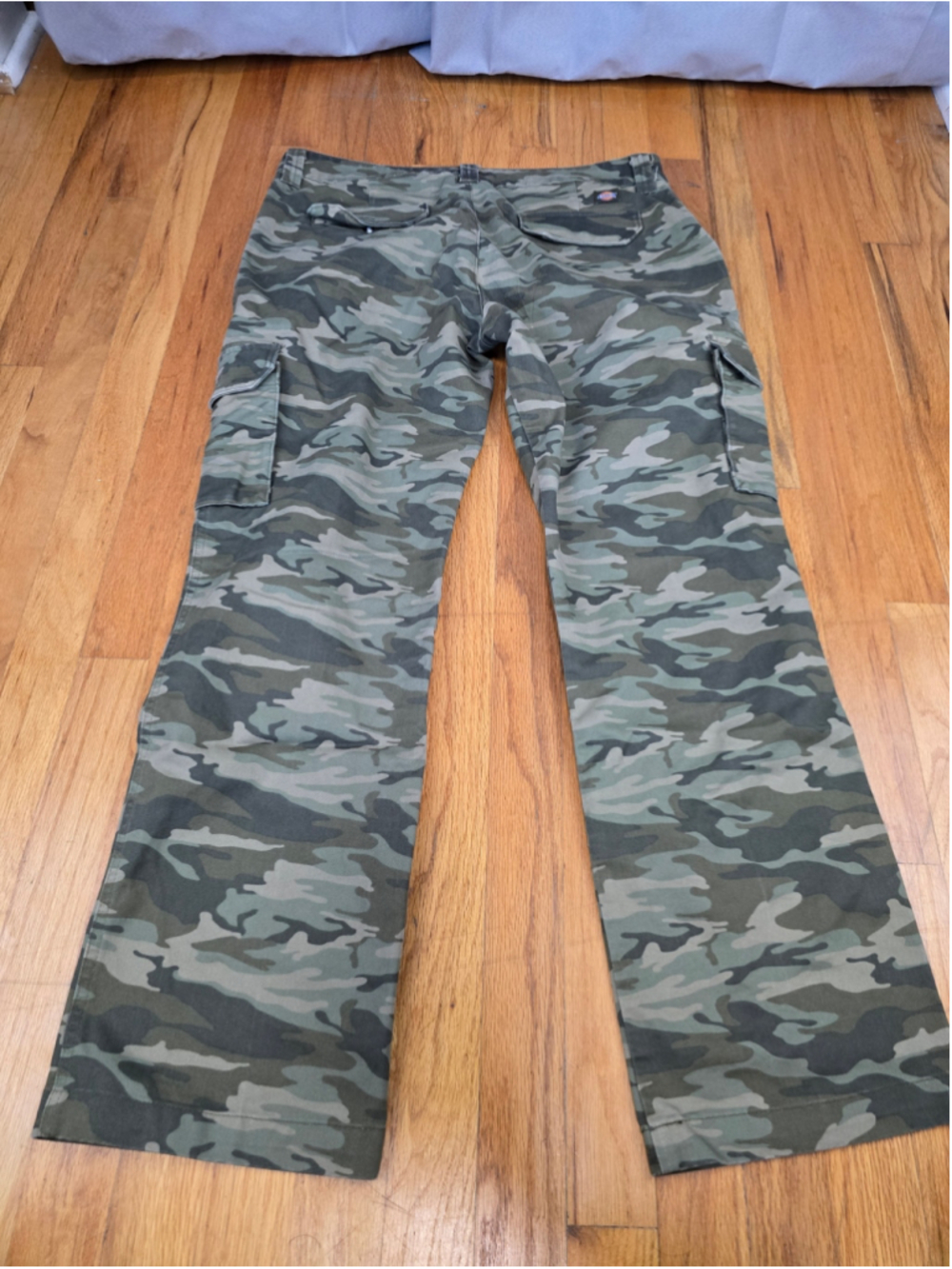 Women's Dickies Camo Cargo Pants Size 12 Green Brown Straight Leg